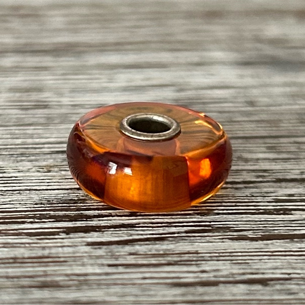 TROLLBEADS Maple Amber Bead w Natural Inclusions LAA 925S NEW! - Picture 4 of 8